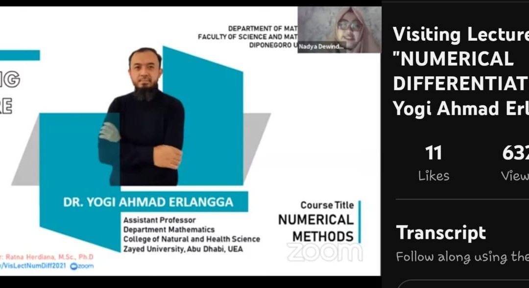 VisitingLecture: Dr. Yogi Ahmad Erlangga Zayed University, Abu Dhabi, UEA