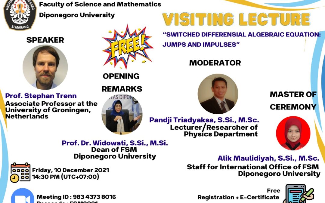 Diponegoro University’s Mathematics Department Hosts Insightful Visiting Lecture on “Switched Differential Algebraic Equations: Jumps and Impulses”