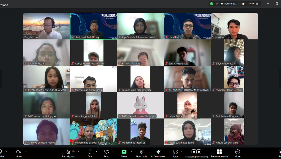 Visiting Lecturer Talk on Exploring Complex Systems from Time Series to Deep Learning with Asst. Prof. Yingzhe Luo