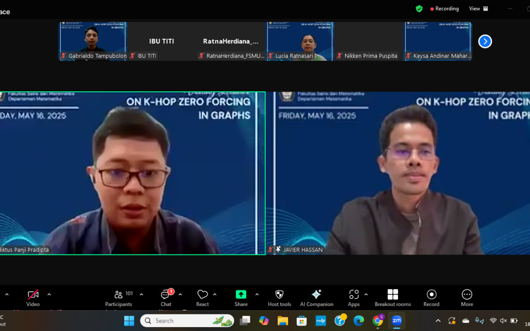Departemen Matematika UNDIP Gelar Visiting Professor Online: Bahas Kajian Terkini K-Hop Zero Forcing dalam Graf
